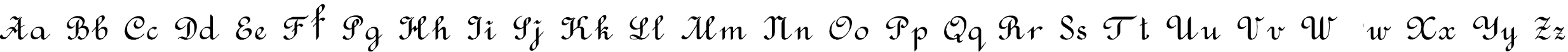 Пример написания английского алфавита шрифтом Rondo