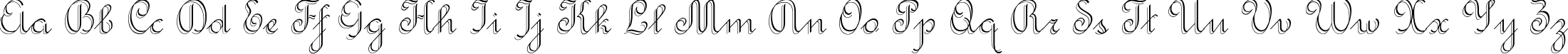 Пример написания английского алфавита шрифтом Rondo Twin Thin
