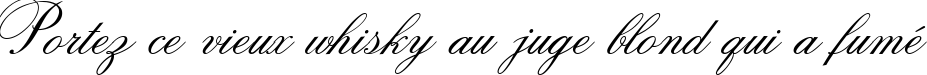 Пример написания шрифтом Rosamunda Two текста на французском