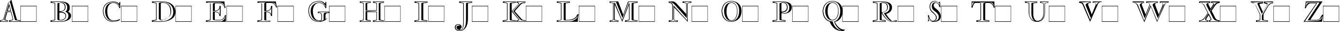 Пример написания английского алфавита шрифтом Rosart
