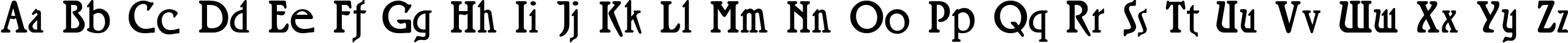 Пример написания английского алфавита шрифтом Rossano Regular