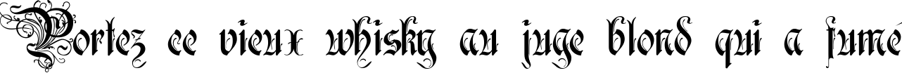 Пример написания шрифтом Rothenburg Decorative текста на французском