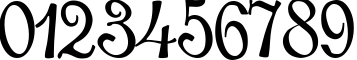 Пример написания цифр шрифтом Round Script Italic