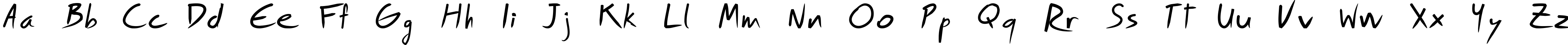 Пример написания английского алфавита шрифтом Royfont