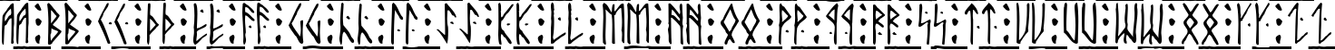 Пример написания английского алфавита шрифтом Runic Alt