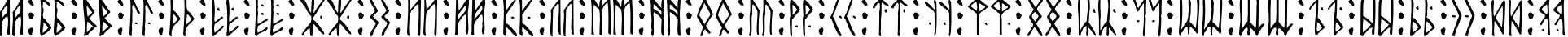 Пример написания русского алфавита шрифтом Runic AltNo