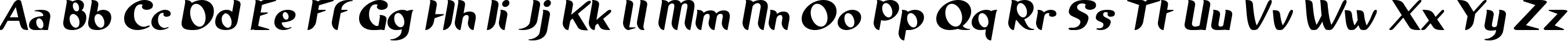 Пример написания английского алфавита шрифтом Running shoe