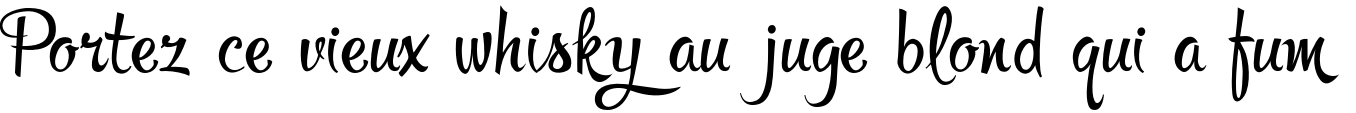 Пример написания шрифтом Rupster Script Free текста на французском