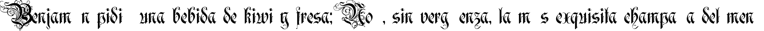 Пример написания шрифтом Rurintania текста на испанском