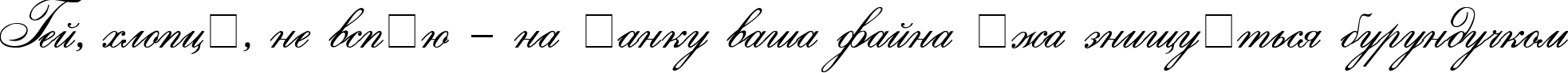 Пример написания шрифтом Saksonia текста на украинском