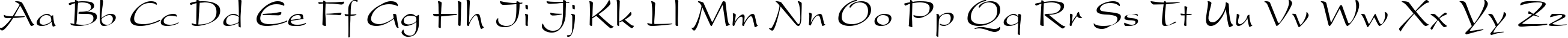 Пример написания английского алфавита шрифтом Sakura