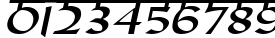 Пример написания цифр шрифтом Samarkan Oblique