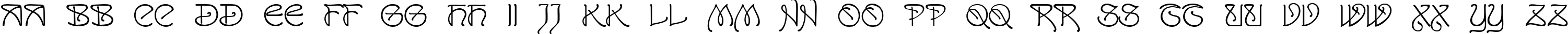 Пример написания английского алфавита шрифтом San Remo