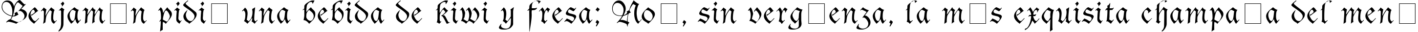 Пример написания шрифтом Sanasoft Gothic.kz текста на испанском