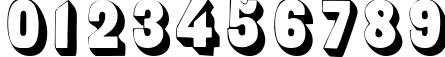 Пример написания цифр шрифтом Sans Serif Shaded