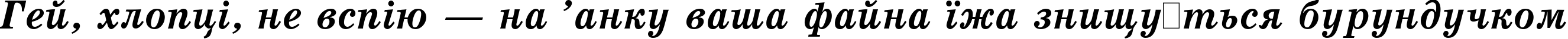 Пример написания шрифтом School Bold Italic:001.001 текста на украинском