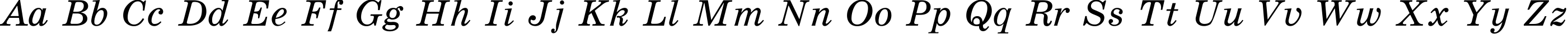 Пример написания английского алфавита шрифтом SchoolBookAC Italic