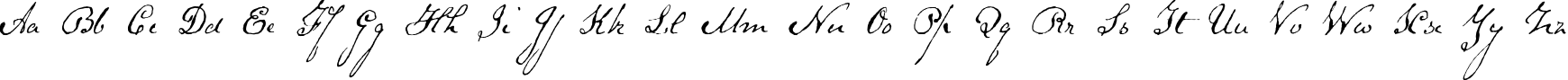 Пример написания английского алфавита шрифтом SchoonerScript