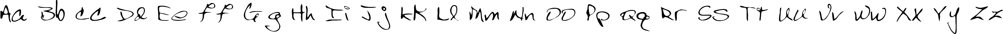 Пример написания английского алфавита шрифтом Scraw-Light