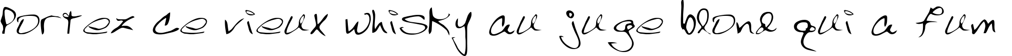 Пример написания шрифтом Scraw-Light текста на французском