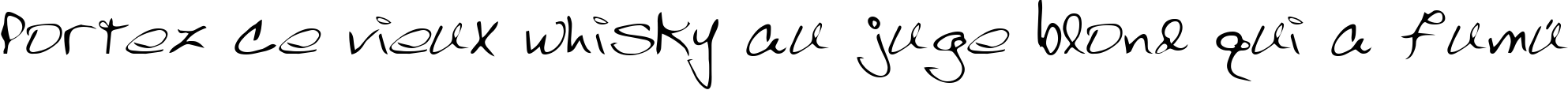 Пример написания шрифтом Scrawl текста на французском