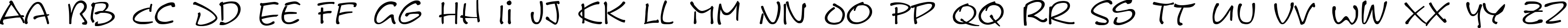 Пример написания английского алфавита шрифтом Scribble Regular