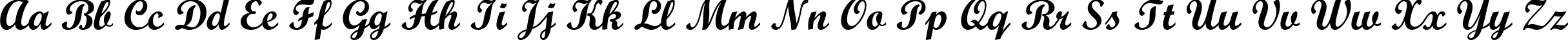 Пример написания английского алфавита шрифтом Script MT Bold