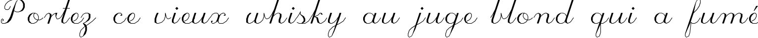 Пример написания шрифтом ScriptC текста на французском