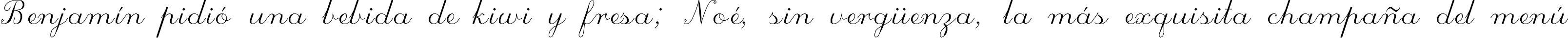 Пример написания шрифтом ScriptC текста на испанском