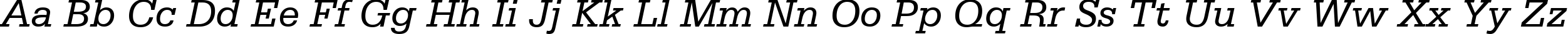 Пример написания английского алфавита шрифтом Serifa Italic BT