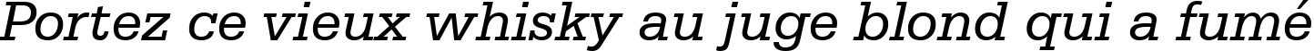 Пример написания шрифтом Serifa Italic BT текста на французском