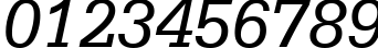 Пример написания цифр шрифтом Serifa Italic BT