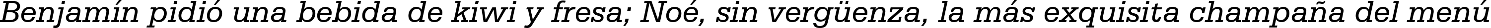 Пример написания шрифтом Serifa Italic BT текста на испанском