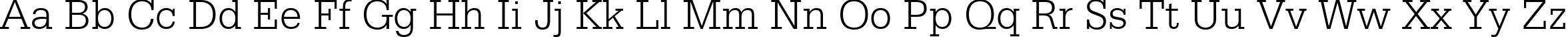 Пример написания английского алфавита шрифтом Serifa Light BT