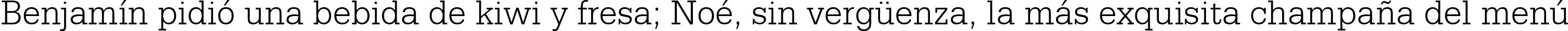 Пример написания шрифтом Serifa Light BT текста на испанском