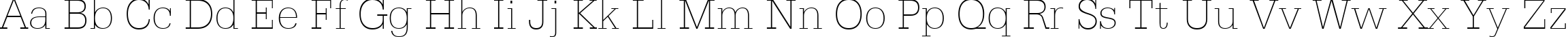 Пример написания английского алфавита шрифтом Serifa Thin BT