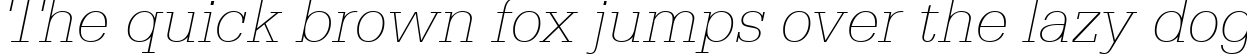 Пример написания шрифтом Thin Italic текста на английском