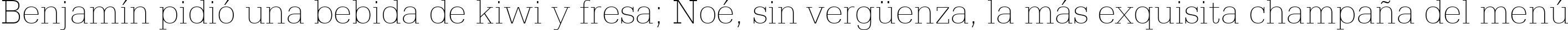 Пример написания шрифтом Serifa Thin BT текста на испанском