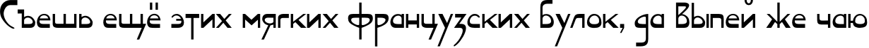 Пример написания шрифтом SerpSV TYGRA текста на русском