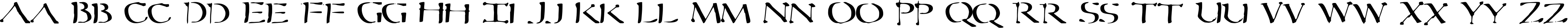 Пример написания английского алфавита шрифтом Sever