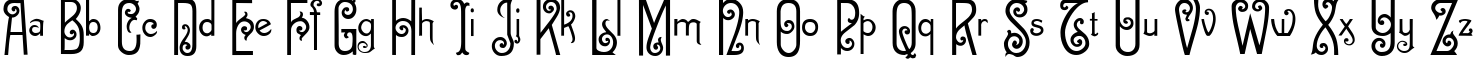 Пример написания английского алфавита шрифтом Sevilla Decor