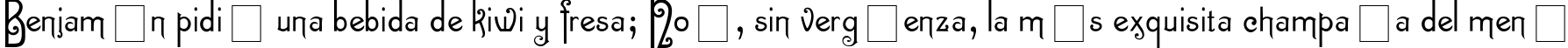 Пример написания шрифтом Sevilla Decor текста на испанском