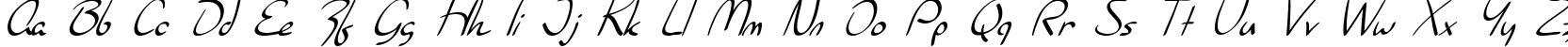 Пример написания английского алфавита шрифтом SF Burlington Script Italic