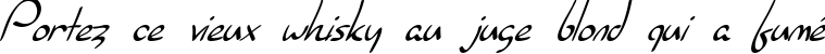 Пример написания шрифтом SF Burlington Script Italic текста на французском