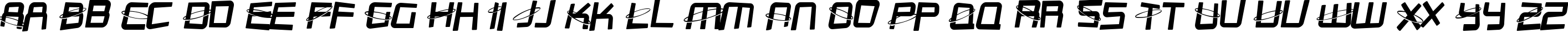 Пример написания английского алфавита шрифтом SF Outer Limits Distorted