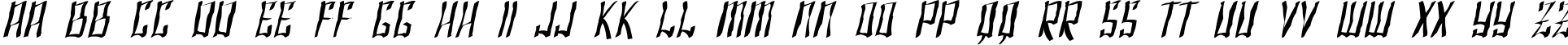 Пример написания английского алфавита шрифтом SF Shai Fontai Distressed Oblique
