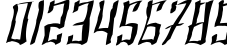 Пример написания цифр шрифтом SF Shai Fontai Distressed Oblique