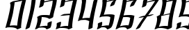 Пример написания цифр шрифтом SF Shai Fontai Extended Oblique