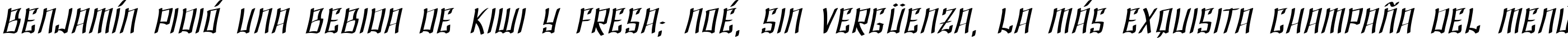 Пример написания шрифтом SF Shai Fontai Extended Oblique текста на испанском