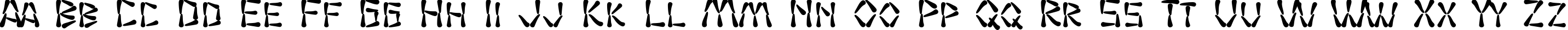 Пример написания английского алфавита шрифтом SF Wasabi Bold